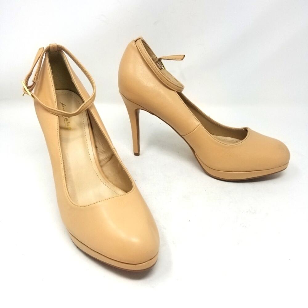Anne Michelle Tan Platform‎ Stilettos Ankle   Strap Heels Round Toe Size 10